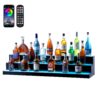 VEVOR 3 Step LED Lighted Liquor Bottle Display Bar Shelf with RF  App Control