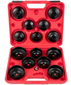 VEVOR 15-Piece Low Profile Oil Filter Socket Set with Metric and Imperial Sizes (65-100mm