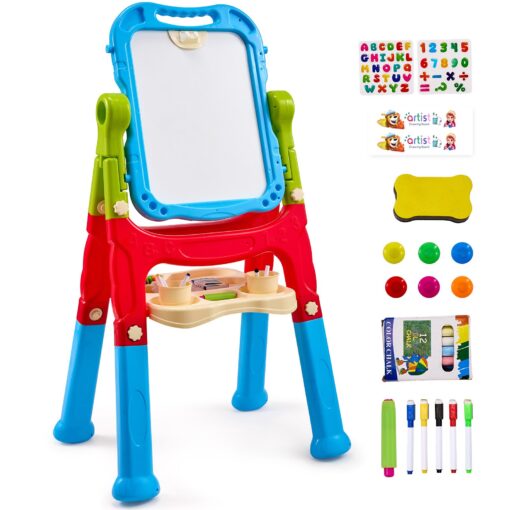 VEVOR 2 in 1 Kids Art Easel with Adjustable Height and Rotating Magnetic Whiteboard Chalkboard 820mm323in 1080mm425in