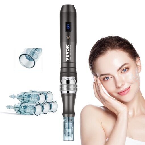 VEVOR M8 Professional Microneedling Pen with 6 Adjustable Speeds and 5 Replacement Cartridges