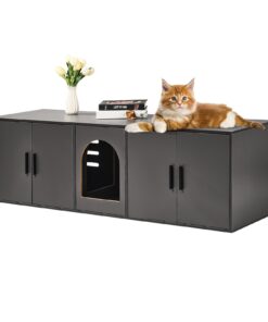 VEVOR Large Wooden Cat Litter Box Enclosure Furniture with Hidden Storage
