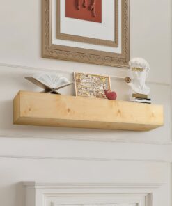VEVOR Rustic Solid Pine Wood Floating Fireplace Mantel Shelf