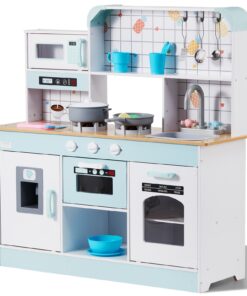 VEVOR Wooden Kids Kitchen Playset with Realistic Lights