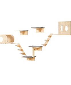Wall Mounted Cat Playground Set with Shelves