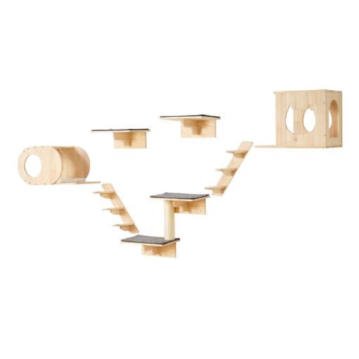 Wall Mounted Cat Playground Set with Shelves