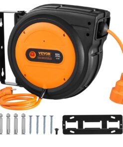 VEVOR Heavy Duty Retractable Extension Cord Reel with Overheat Protection