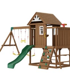 VEVOR 9-in-1 Wooden Playground Set with 1.8m (6ft) Slide