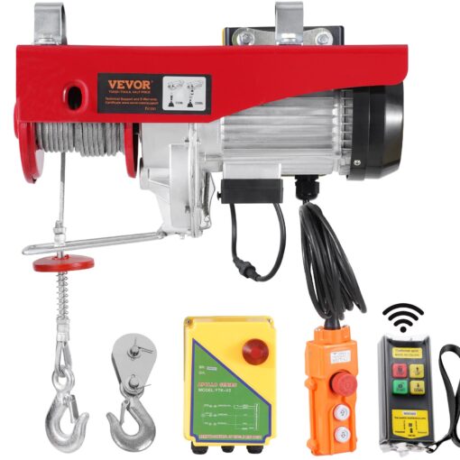 VEVOR Electric Hoist Crane Winch 1000 kg2200 lbs Capacity with 100 m328 ft Wireless 42 m14 ft Wired Remote Control