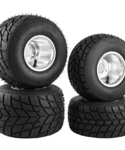 VEVOR Go Kart Rain Tires Set of 4 with Durable Aluminum Alloy Rims - Front: 10x4.5-5 (25.4x11.4 cm)