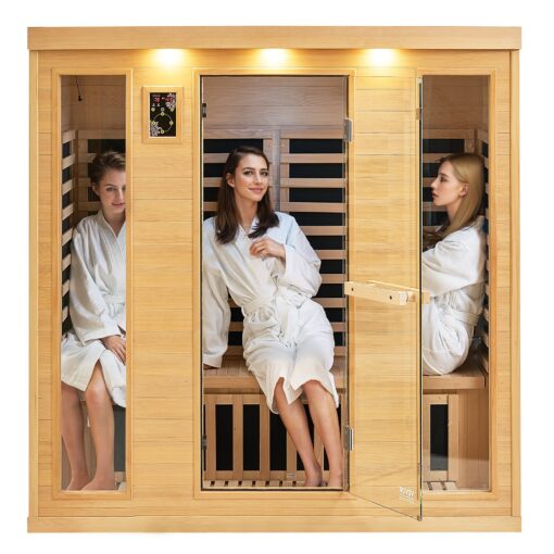 VEVOR 3 4 Person Far Infrared Sauna Room with Canadian Hemlock