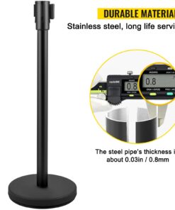 8 Pieces with Retractable 6.6 ft / 2 m Black Belt