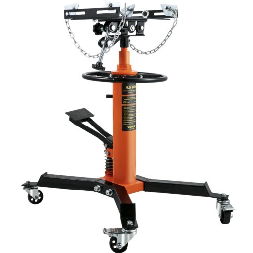 VEVOR 500 kg 1100 lbs Hydraulic 2 Stage Telescopic Transmission Jack with 85 170 cm 335 67 in Lifting Range