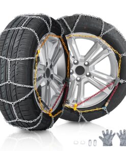 VEVOR 2PCS Heavy-Duty Manganese Alloy Steel Snow Chains for Tires (225/60-16 to 235/40-18) - Enhanced Traction & Grip