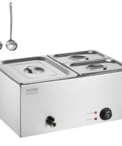 VEVOR Stainless Steel Commercial Electric Food Warmer with 3 Pans