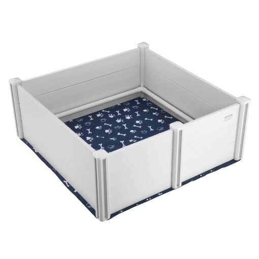 VEVOR Secure Dog Whelping Box 122 x 122 x 46 cm 48 x 48 x 181 in PVC with Safety Rails and Pee Pad for Dogs and Puppies