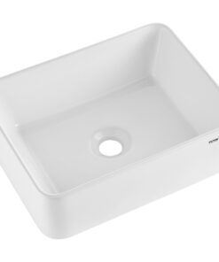 VEVOR Modern Ceramic Vessel Sink 40.6 cm x 30.5 cm (16" x 12") Bathroom Vanity Bowl with Deep Splash Guard