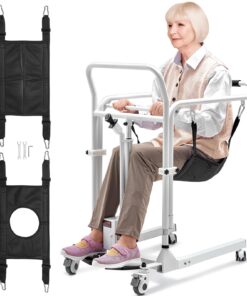 VEVOR elektriskais saliekamais pacientu pārvietošanas krēsls ar regulējamu augstumu (33 cm/13 collu)