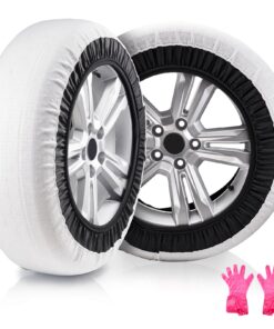 VEVOR 2PCS Large Snow Socks for Tires - 40x44 cm (15.7x17.3 in) High-Density Polyester Anti-Slip Traction Covers