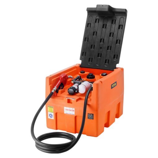 VEVOR 182L 48 Gal Portable Diesel Fuel Tank with 12V Electric Transfer Pump and Automatic Nozzle