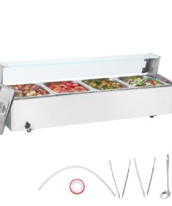 VEVOR Commercial Electric Food Warmer with Glass Shield