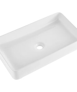 VEVOR Modern Ceramic Vessel Sink 61x35 cm (24x13.8 in) Bathroom Vanity Bowl with Deep Splash Guard