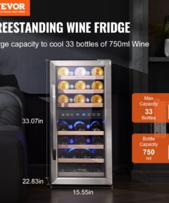 Divu zonu brīvi stāvošs ledusskapis ar LED apgaismojumu