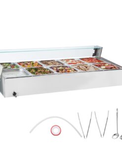 VEVOR Commercial Electric Food Warmer with Glass Shield