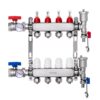 VEVOR 4 Branch Stainless Steel Radiant Heat Manifold for 12 inch 127 mm PEX Tubing
