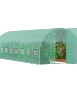 VEVOR Ieejams Tuneļa Siltumnīca 8.34x2.90x2.25m ar Cinkotu Rāmi un PE Pārsegu, Ventilācijas Logiem