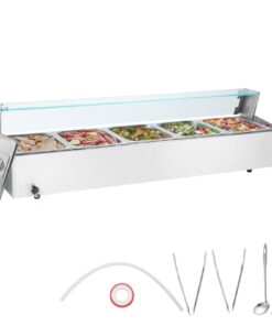 VEVOR Commercial Electric Buffet Food Warmer with Glass Shield