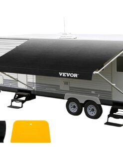 VEVOR RV Awning Fabric Replacement 17.2 ft x 8 ft (524 x 240 cm) Charcoal Fade - Durable 15 oz Vinyl for UV and Rain Protection