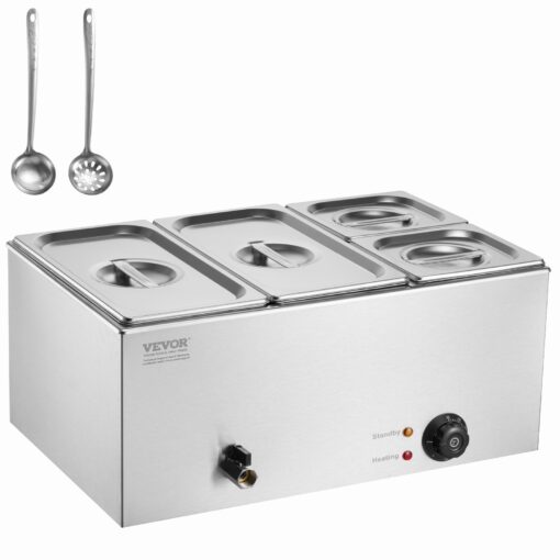 VEVOR Commercial Electric Food Warmer with 4 Pans