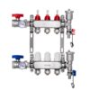 VEVOR 3 Branch 304 Stainless Steel Radiant Floor Heating Manifold Set with 12 127 cm PEX Tubing Adapters and 1 inch 254 cm G Thread Valves
