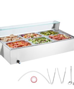 VEVOR Commercial Electric Food Warmer with Glass Shield