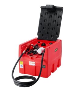 VEVOR 182-Liter (48 Gallon) Portable Fuel Tank with 12V Transfer Pump and Automatic Nozzle for Diesel and Gasoline