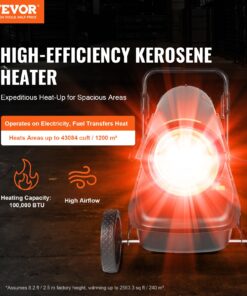 000 BTU Kerosene/Diesel Forced Air Torpedo Space Heater with Thermostat for 1200 m³ (43