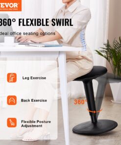 Melns - aktīvais biroja krēsls ar 360° pagriezienu un 8° slīpumu