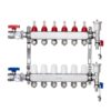 VEVOR 6 Branch Radiant Heat Manifold for 12 127mm PEX Tubing   Floor Heating System with 1 inch G Thread Valves