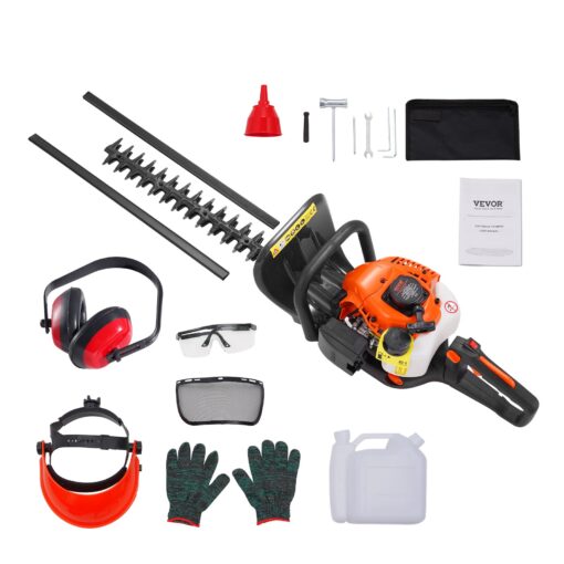 VEVOR 59 cm 232 26CC 2 Stroke Gas Hedge Trimmer with Adjustable Head and Accessories