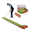 VEVOR Indoor Golf Putting Mat with 5 Hole Sizes and Automatic Ball Return   24m8ft Alignment and Distance Markings