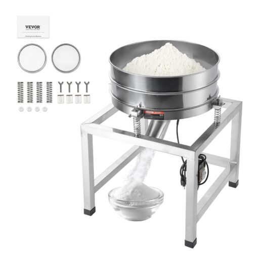 VEVOR Stainless Steel Electric Vibrating Sieve Machine with 40 Mesh 04 mm and 100 Mesh 015 mm Sifter