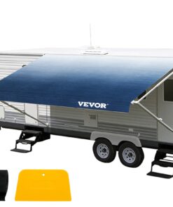 VEVOR 17.2 ft (524 cm) x 8 ft (240 cm) Slate Blue RV Camper Trailer Vinyl Awning Replacement Fabric - UV & Water Resistant