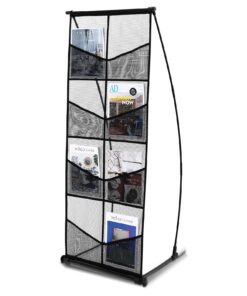 VEVOR 4-Tier 8 Pocket Aluminum Mesh Brochure Display Stand