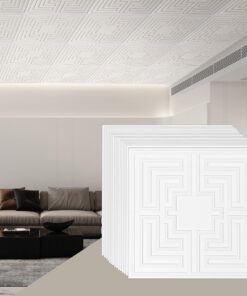 VEVOR 24-Pack 60 x 60 cm (24 x 24 in) 3D Echo Pattern PVC Ceiling Tiles