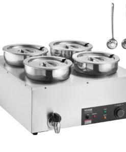 VEVOR Commercial Soup Warmer Station with Four 7.4Qt (7 Liters) Pots