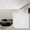 VEVOR 24 Pack PVC Ceiling Tiles 60 x 60 cm 24 x 24 in White Peg Pattern
