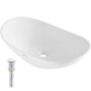 VEVOR Modern Ceramic Vessel Sink 592 x 36 cm Bathroom Vanity Bowl with 158 cm Deep Splash Guard
