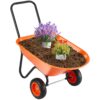 VEVOR Heavy Duty Garden Wheelbarrow Cart with Dual 25 cm 10 inch Solid Foam Wheels
