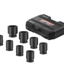 VEVOR 8-Piece Metric Axle Nut Impact Socket Set 3/4 Inch (19mm) Drive