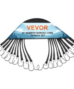 VEVOR 10-Piece Heavy Duty Flat Bungee Cord Set with S-Hooks